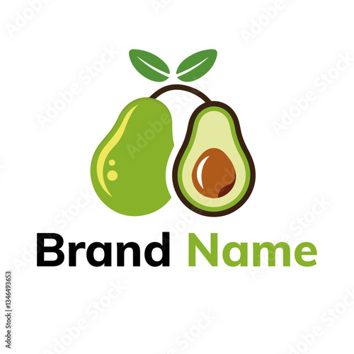 Avocado Brand Logo - Modern, Minimalist & Organic Design for Branding