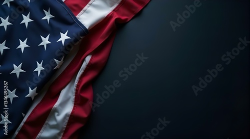 Wallpaper Mural Dramatic Patriotic Draped American Flag Stars Stripes Dark Background Photograph Torontodigital.ca