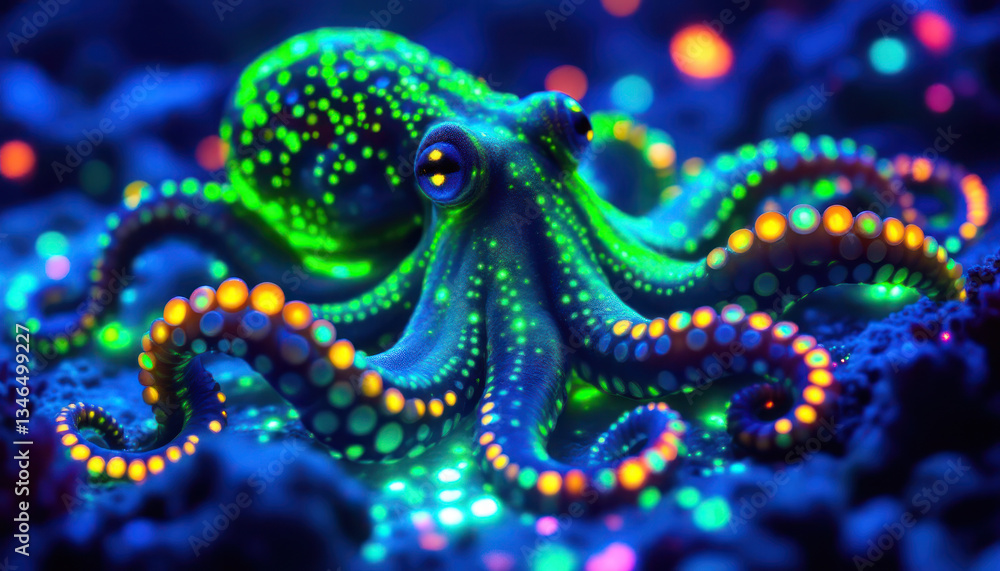 Glowing Octopus in the Deep Sea: A Bio-luminescent Marvel Glowing Octopus in the Deep Sea: A Bio-luminescent Marvel