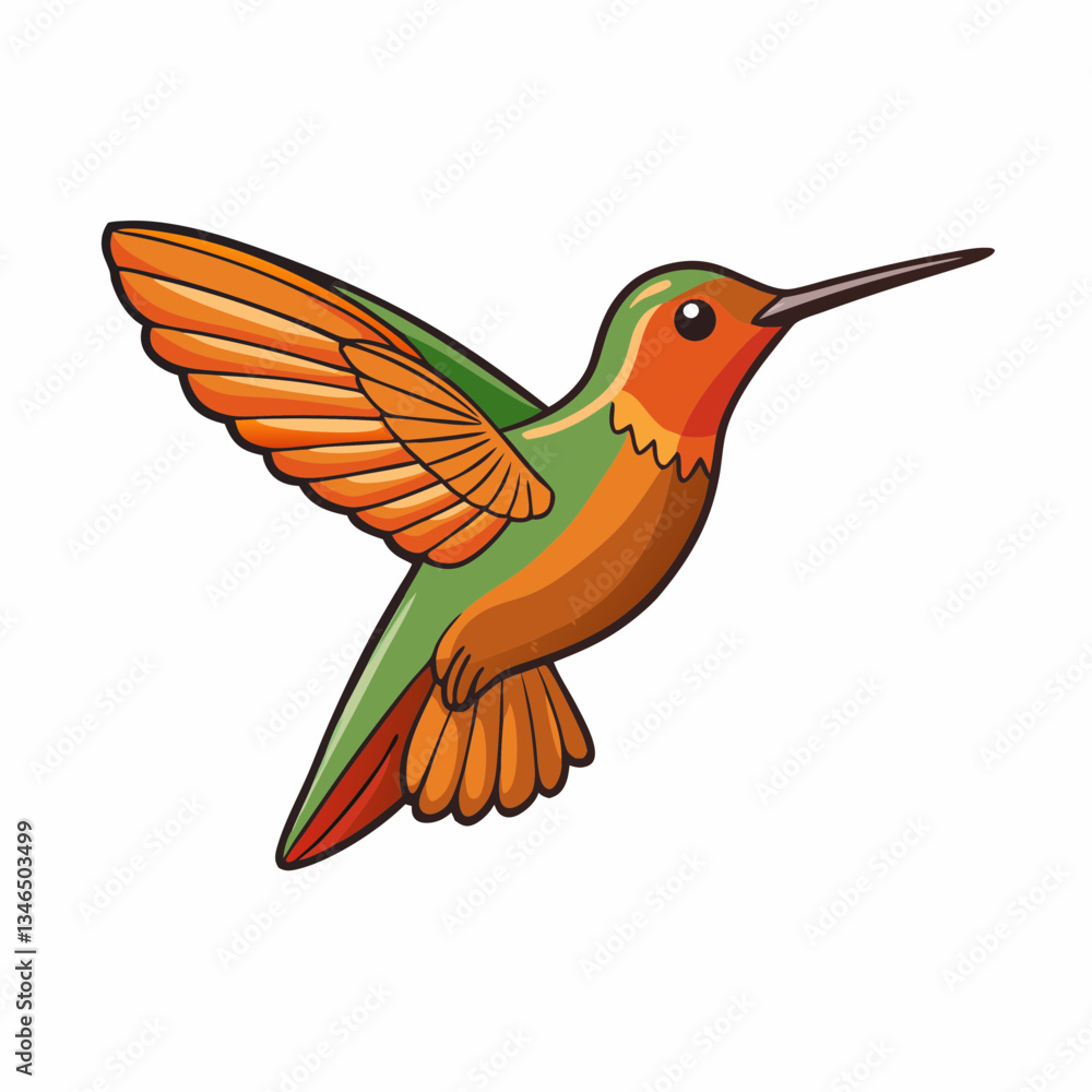 Obraz premium illustration of a cartoon hummingbird 