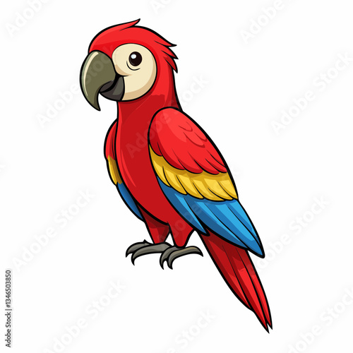 scarlet macaw on a white background