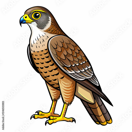 hawk cartoon isolated on white