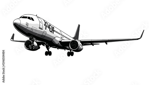 Airplane flying in a clear sky