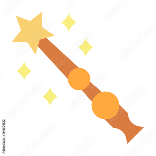 Elf Wand Vector Design Icon Style