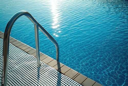 Poolside Steps into Azure Water