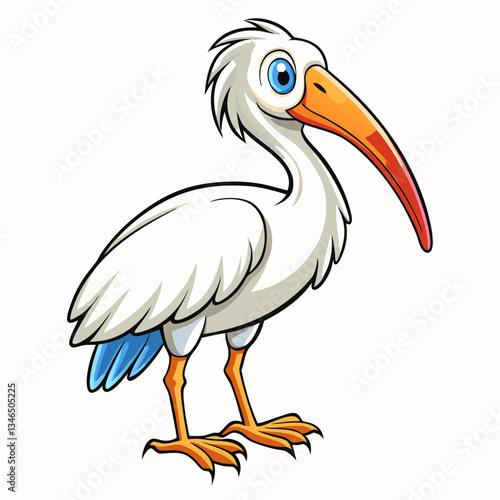 ibis on white background