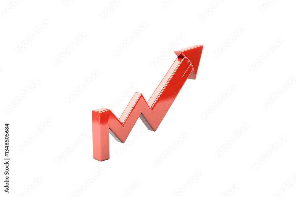 Growth Chart with Rising Arrow, Business Progress, Financial Growth Concept on Transparent Background Growth Chart with Rising Arrow, Business Progress, Financial Growth Concept on Transparent Background