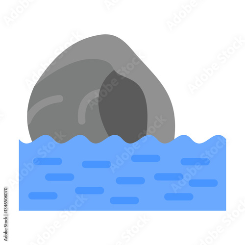 Sea Cave Vector Design Icon Style