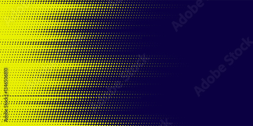 Yellow halftone on blue background. Vector dotted sparkles or halftone shine pattern texture Pop Art Style Background modern arts