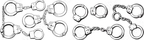 Hand drawn handcuffs illustration