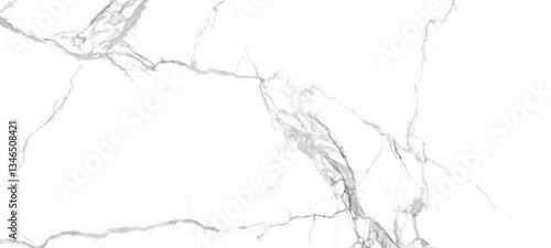 Luxury white marble texture and background, authentic and real high-resolution natural stone, grey unique veining pattern, and polished finish for ceramic tile printing design.