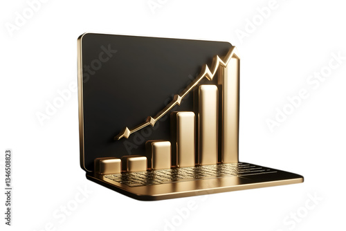 business graph on transparent background