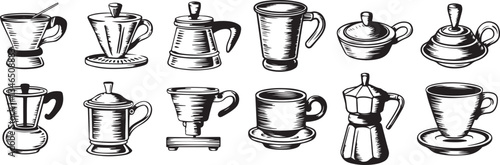 Hand drawn Portafilter illustration