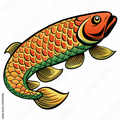 vector illustration of an arowana fish