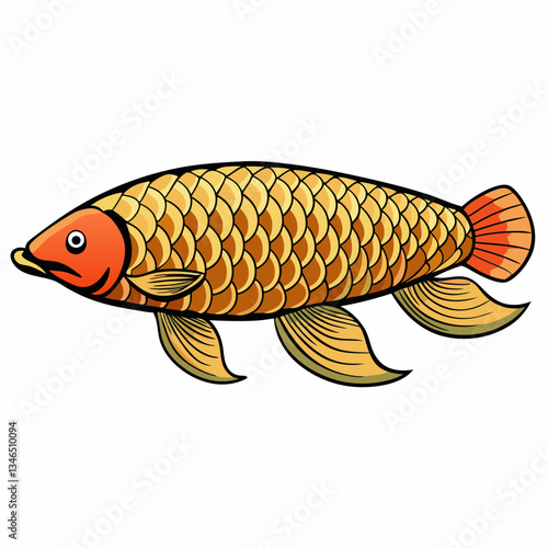 vector illustration of an arowana fish