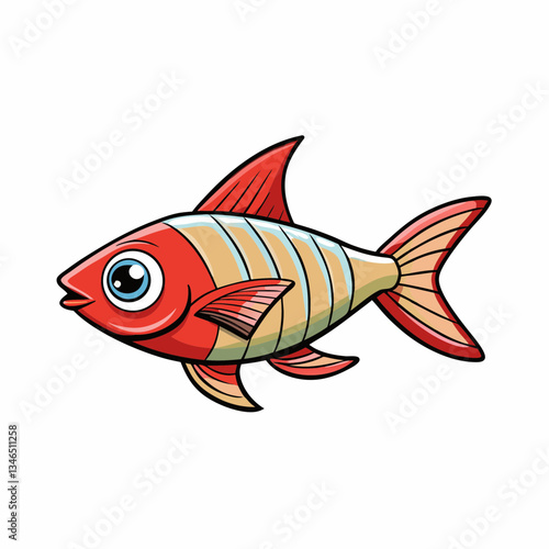 vector illustration of a cardinal tetra fish