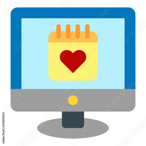 Virtual Date Vector Design Icon Style
