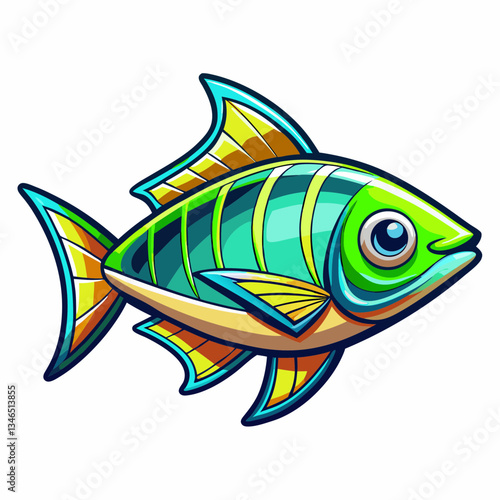 neon tetra fish on a white background