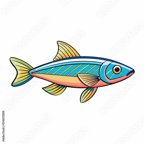 neon tetra fish on a white background