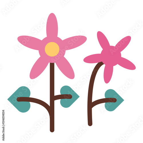 Virtual Flowers Vector Design Icon Style