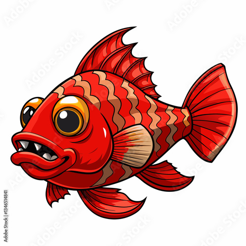 cichlid fish vector illustration