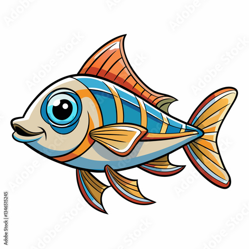 rummy nose tetra fish on a white background
