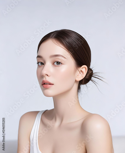 girl portrait, beauty salon modeling.