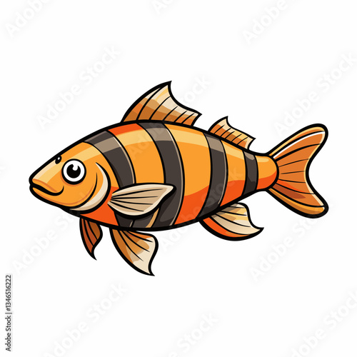 vector illustration of tiger barb fish