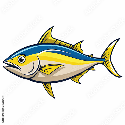 yellowfin tuna fish vector illustration