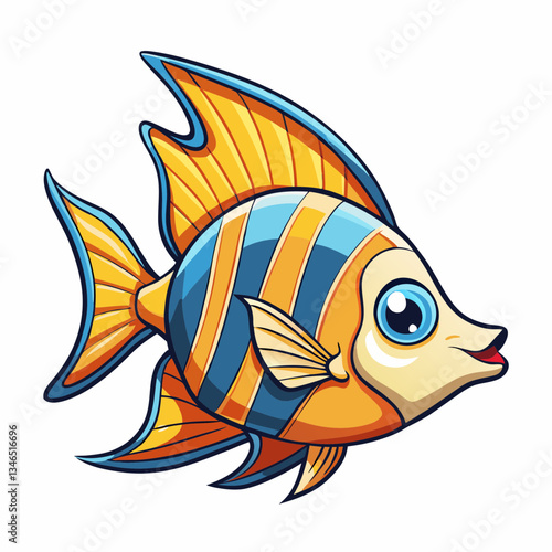 vector illustration of an angelfish