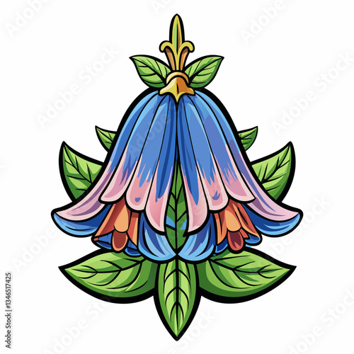 vector illustration of a canterbury bells flower