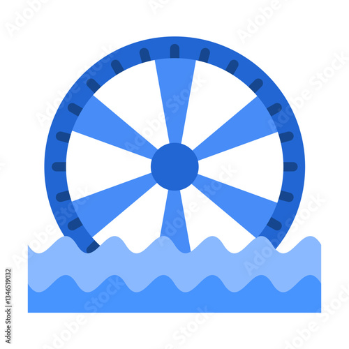 Water Wheel Vector Design Icon Style