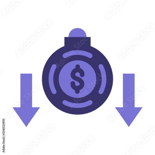 Debt Reduction Vector Design Icon Style