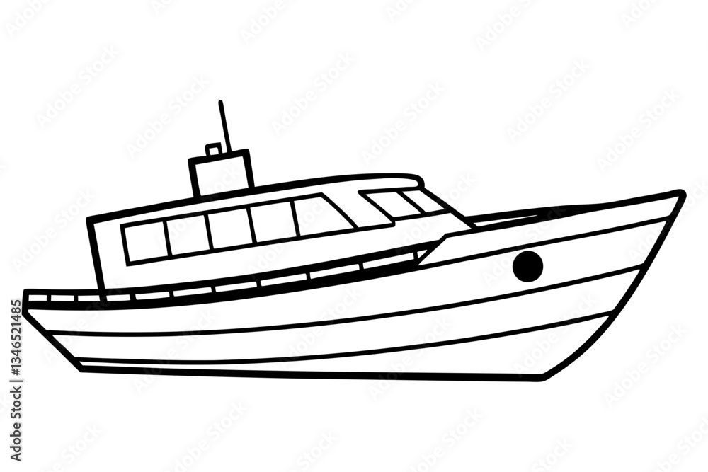 boat line art silhouette vector illustration boat line art silhouette vector illustration