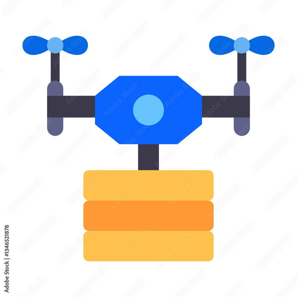 Cargo Drone Vector Design Icon Style Cargo Drone Vector Design Icon Style