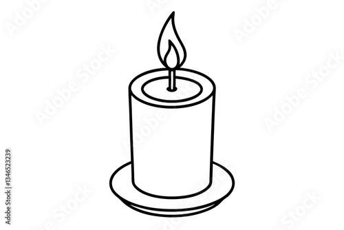 candle line art silhouette vector illustration