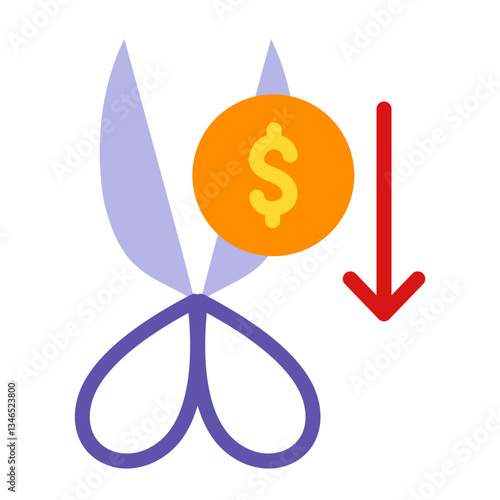 Budget Cuts Vector Design Icon Style