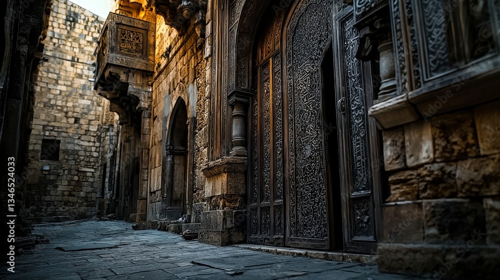 Fototapeta premium Historical architecture exploration ancient city photography urban environment ground level cultural heritage