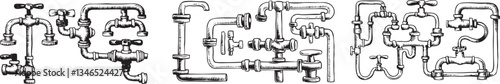 hand drawn Plumbing elements illustration