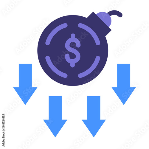 Debt Crisis Vector Design Icon Style