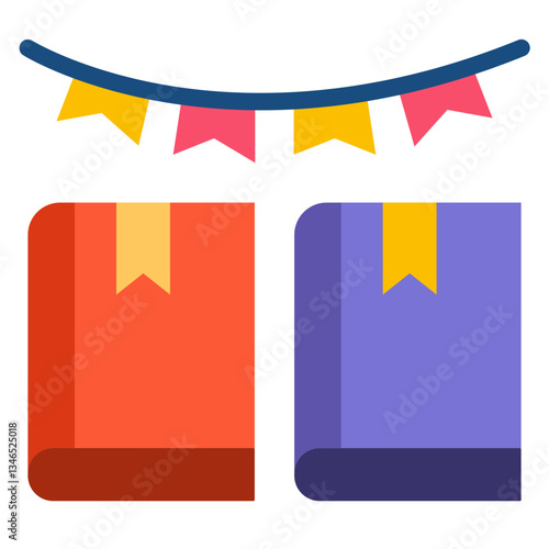 Book Festival Vector Design Icon Style