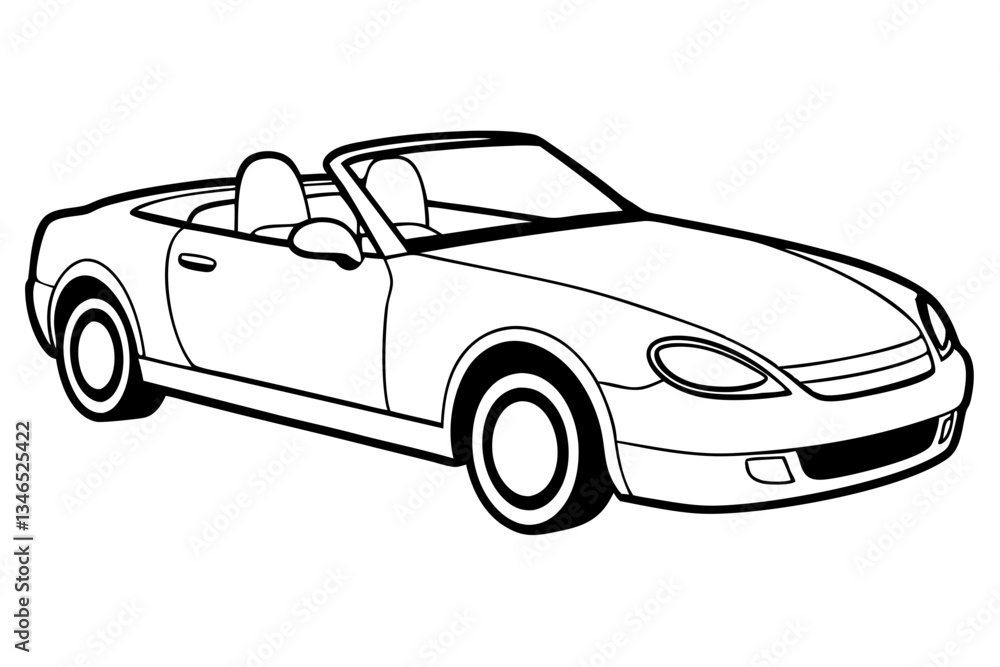 Fototapeta premium convertible line art silhouette vector illustration
