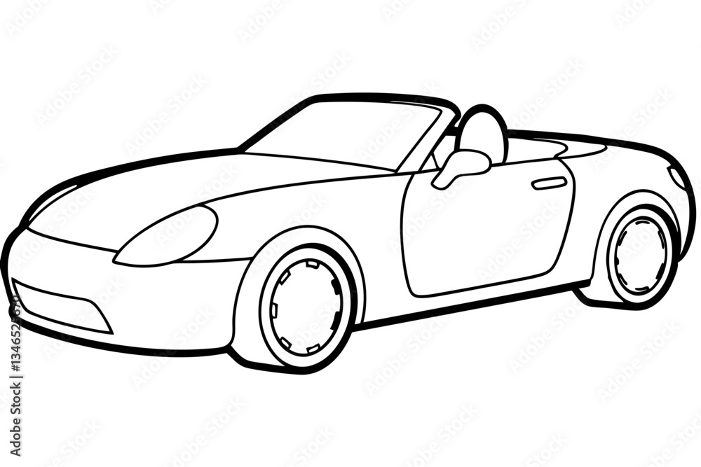 convertible line art silhouette vector illustration convertible line art silhouette vector illustration