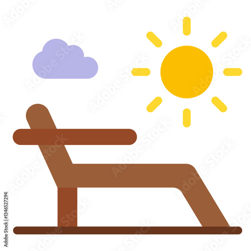 Deck chair Vector Design Icon Style