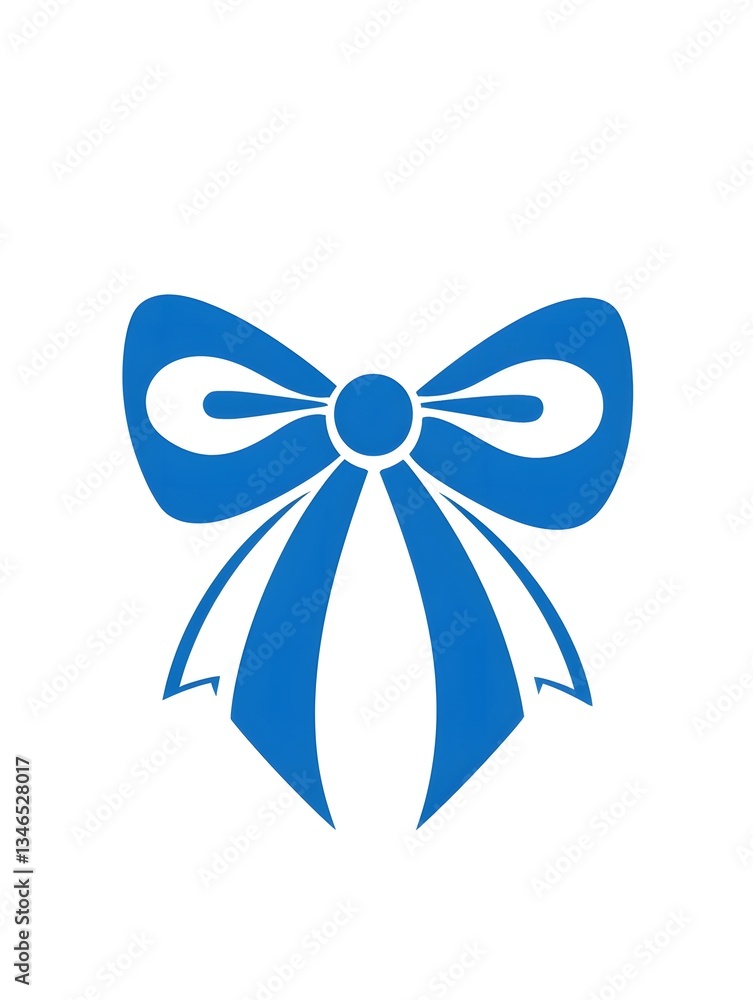 Blue decorative Ribbon Bow Gift icon decoration elegant symbol fashion accessory Blue decorative Ribbon Bow Gift icon decoration elegant symbol fashion accessory