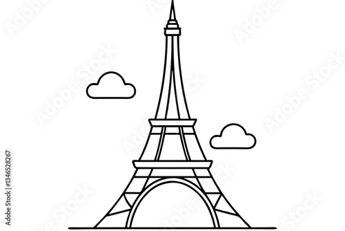 tower line art silhouette vector illustration