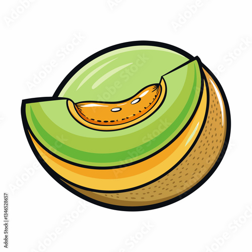 vector illustration of a honeydew