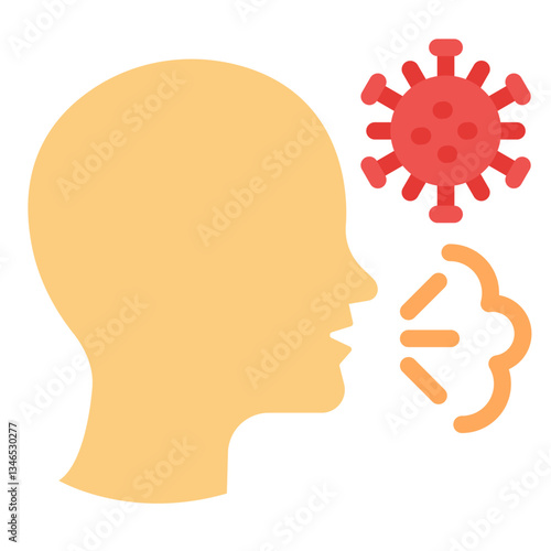 Sneezing Vector Design Icon Style