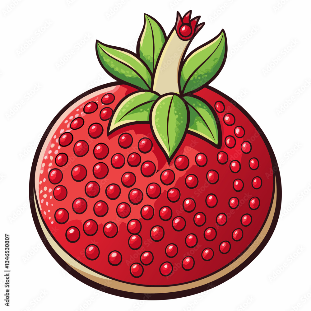 Obraz premium vector illustration of a pomegranate