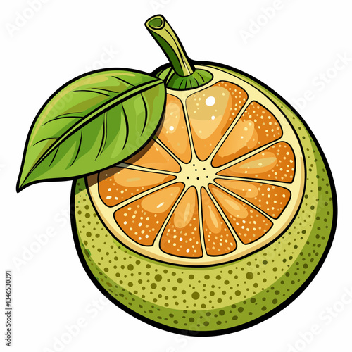 vector illustration of a pomelo fruit